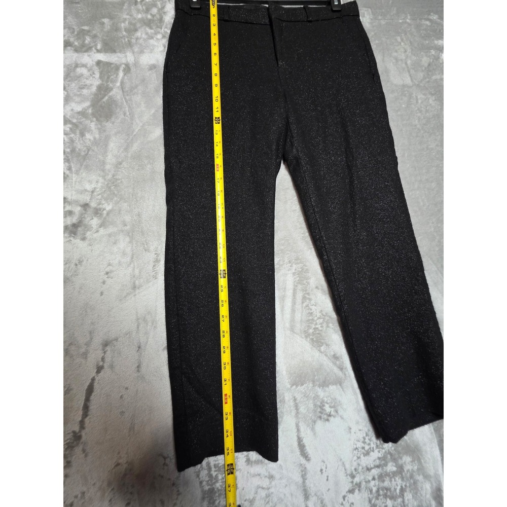 Banana Republic Avery Black Metallic Shimmer Wool Blend Ankle Pants Womens 8 - Picture 7 of 8